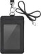 PU Leather ID Badge Holder, Life-Mate ID Badge Holder with Clear ID Window, Credit Card Slot, Black Lanyard