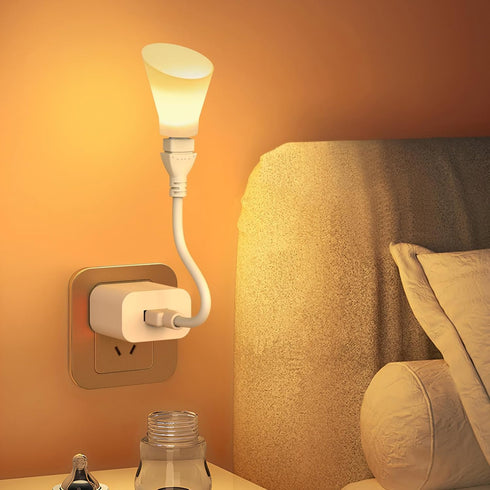 JINPIAOPIAO Flexible Goosenecks USB LED Desk Lamp with Adjustable Warm White Lights for Bedroom Reading Nightlight Dorm
