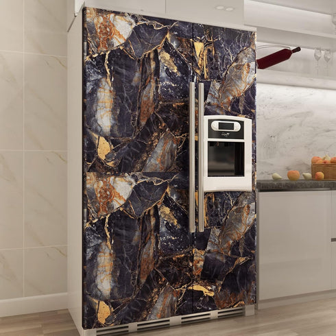 16" 118" Black Marble Contact Paper, Peel and Stick Self-Adhesive Waterproof Wallpaper for Renters and Kitchen