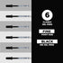 SAKURA Gelly Roll Gel Pens - Fine Point Ink Pen for Journaling, Art, or Drawing, Classic Black Ink, 6 Pack