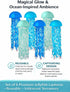 Novobuys 10" Pack 6 Jellyfish Lanterns Hanging Jellyfish Paper Lanterns, Blue Jelly Fish Decoration for Under the Sea