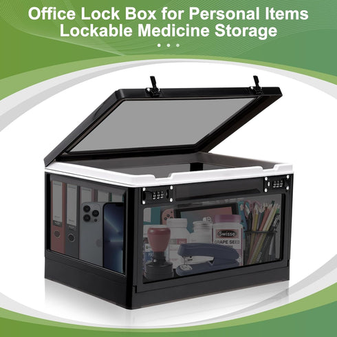 Large Lock Box for Medicine, Personal Items, Phone/Tablet, Childproof First Aid Locked Storage Bin