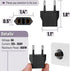 Bates European Plug Adapter, 3 pcs, Black, US to Europe Plug Adapter, Electrical Adapters, Converter Plug