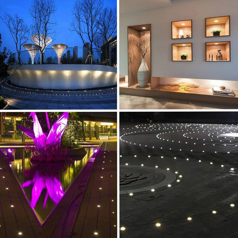 LED Mini In-Ground Starlight, 1W 12V DC Low Voltage Recessed Well Light, IP67 Waterproof, Warm White 3000K, 1 Pack