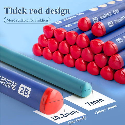 M&G 12 Pcs Triangular 2B Pencils for Kids, Graphite Wood with Grip Correction for School, Office, Painting, Party