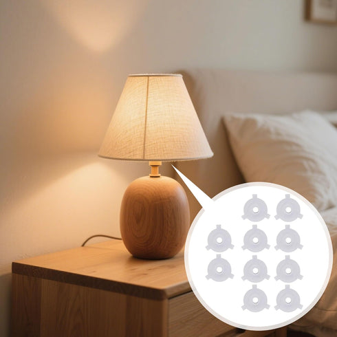 RiseDirectly 10 E27 11mm 7/16 Inch Pcs to Lamp Shade Adapter Ring, White Plastic Lampshade Reducer Converter Washer