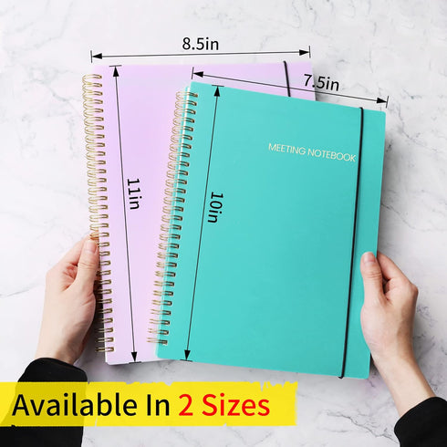 SUNEE Meeting Notebook for Work - 160 Pages, B5 Size Project Planner, Spiral Meeting Agenda/Minutes Organizer for Office