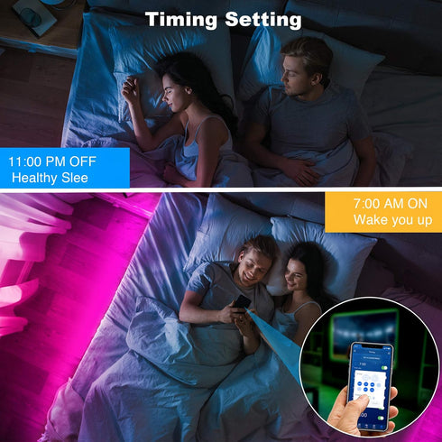 65.6Ft Lights,2835 Lights(2 32.8ft) DAYBETTER Smart Led RGB Led Strip Lights Kits with Remote, App Control Timer