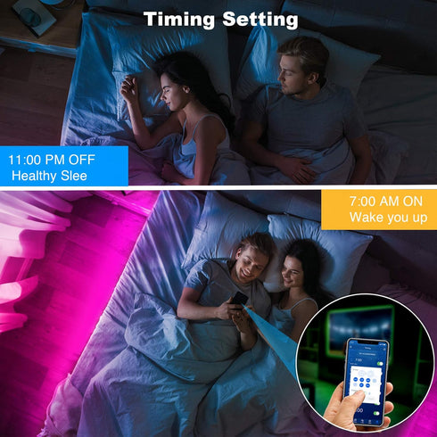 32.8 2835 24 DAYBETTER Smart Led Lights ft, RGB Led Strip Lights Kits with Keys Remote, App Control Timer Schedule Led