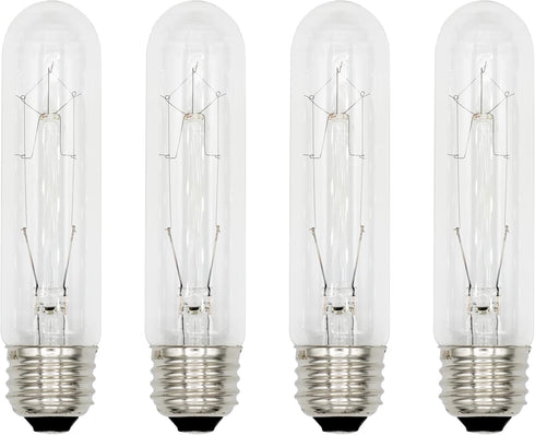 Creative Hobbies Clear T10 Tubular Light Bulb - Nickel Plated E26 Medium