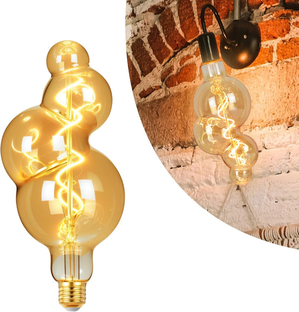 40 Watt Decorative Vintage LED Light Bulbs, Special Bubble 4W LED Filament Edison Bulb - 1-Pack