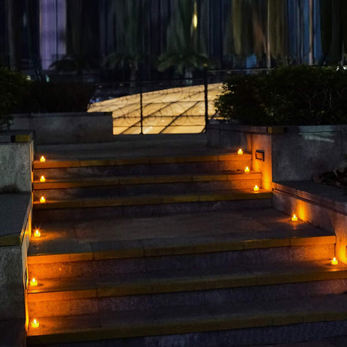 TWINKVILLA 12Pack Solar Tea Lights Outdoor Waterproof, Small Solar Lights with Rechargeable Dusk to Dawn Sensor