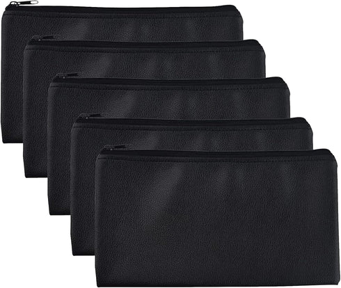 XINGXINRONG Bank Bag,5 Pack Leatherette Security Deposit Bags Utility Zipper Bags for Tools,