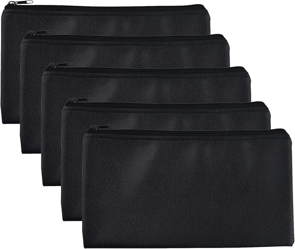 XINGXINRONG Bank Bag,5 Pack Leatherette Security Deposit Bags Utility Zipper Bags for Tools,