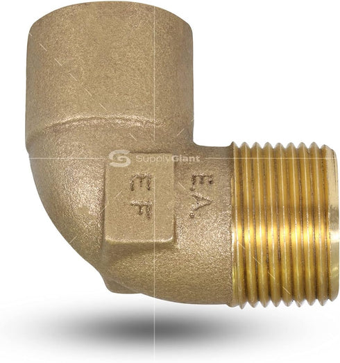 Everflow Supplies CMNL0001-NL 1" Cast Brass 90 Degree Elbow with Sweat Socket and Male Threaded Connect
