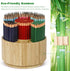 Bamboo Rotating Pencil Holder for Desk - Pen Holder Desk Organizer with 7 Compartments for Office Supplies