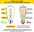 Edison Light Bulbs, 60W Equivalent Dimmable Vintage LED, E26 Medium Base, 4000K Cool White, 8 Pack