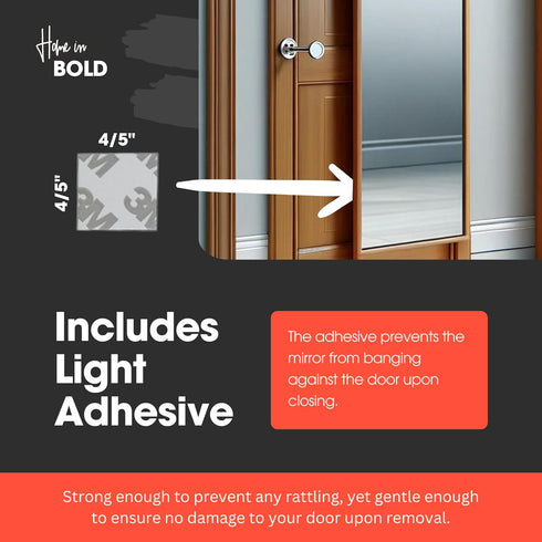 Over-The-Door Mirror Hanger, Adjustable 14.5-inch Set with Protective Lining, Perfect Height & Fit for Mirrors