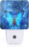 FSHVQKD Stars Shining and Blue Butterflies Night Light,Plug-in Night Lights with Dusk-to-Dawn Sensor