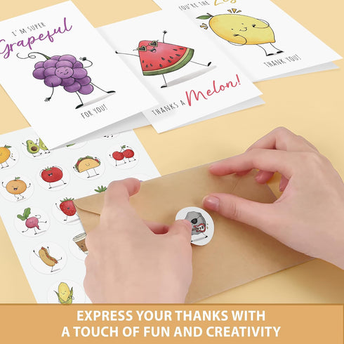 Set 20 Premium Funny Thank You Cards, Teacher Appreciation Cards with Envelopes, Cute Thank You Notes for Kids Student