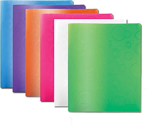 BAZIC 2 Pockets Poly Folder, Bubble Embossed Portfolio - Letter Size Plastic Folders Holder for Office Business