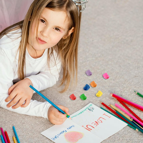 Mabor 15Pcs Kids Pencil Holder Tripod Pencil Soft Grip Pencil Grippers for Kids Handwriting Correction Finger Posture