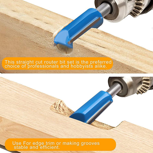 Utoolmart Straight Router Bits, 1/4-Inch Shank, 1/4-Inch Cutting Dia, 2 Pcs for Woodworking