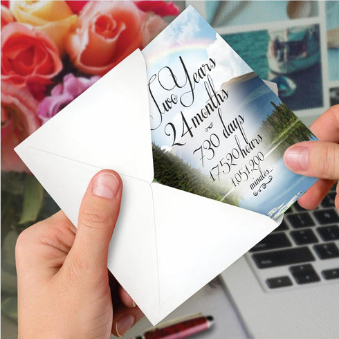NobleWorks 2 Year Anniversary Recovery Greeting Card (5 x 7 Inch) - Encouragement Sobriety Milestone Birthday Notecard