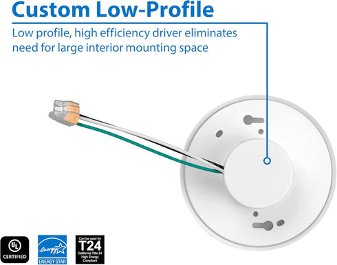 Nicor DLF301205KWH Flush Mount, 5000K, White
