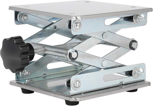 KEILEOHO 2 PCS Mini Lab Lift Stand Table, 6 x 6 Inches Stainless Steel Laboratory Scissor Stand, 10 KG Capacity