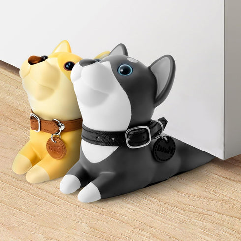 DomeStar Shiba Inu Door Stopper - Cute Decorative Animal Doorstop Wedge for Home & Office, Brown