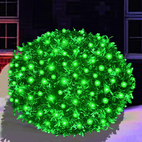 HISHINY Christmas Net Lights Outdoor, 5ftx5ft 100LED Green Wire, Connectable Bush Mesh