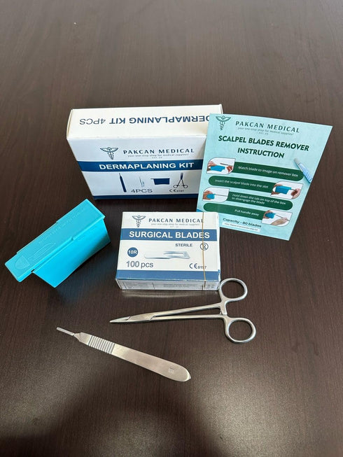 10R Includes:10R (100 Pack), 3, Dermaplaning Professional Kit Dermaplaning Scalpel Blades Scalpel Handle No. Scalpel
