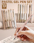 Nicpro 13PCS Pastel Gel Ink Pen Set with Case, Cute Retractable 0.5mm Fine Point Pen, 12 Black Ink Pen with 1 Highlighter, Aesthetic Drawing Pen for Student Note Taking,Writing,Office Supplies (Brown) by Nicpro