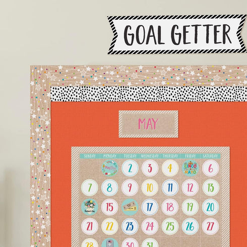 CTP Krafty Pop Colorful Kraft Stars on Strings Bulletin Board Border, Creative Teaching Press