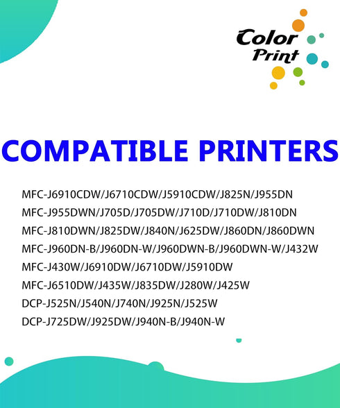 Brother LC75C LC75M LC75Y Ink Cartridge Replacement Compatible (6PCS, 2C2M2Y) for MFC Printers