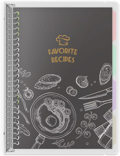 LuBudingJoy Blank Recipe Book, 8.5" x 11" Removable Hardcover Family Recipe Journal with Dividers