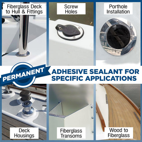 10 oz Marine Adhesive Sealant 5200, Fast Cure, Permanent Watertight Bonding, UV Resistant
