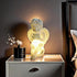 3.2" 3.2" 4.4" Illuminated Cherub Table Lamp - x x White Resin Angel Figurine
