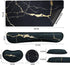 Bloss Gaming Mouse Pad Set, Non-Slip Desk Pad + Keyboard Wrist Rest + Mouse Wrist Support + Cup Coaster, Black Marble