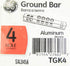 GE TGK4 Ground Bar Kit, Aluminum/Copper Conductor, 4 Terminals for 14 to 4/12 to 10 AWG