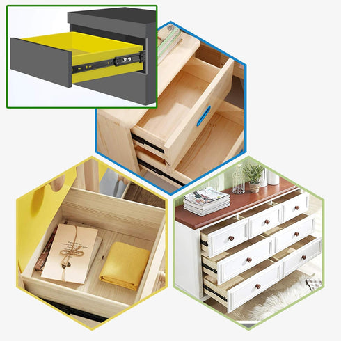 KDDEON 1 (18in/450mm) Pair Silent Ball Bearing Full Extension Soft Close Furniture Drawer Slides,Side Mount Drawer
