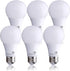 Bioluz LED Light Bulbs 40 Watt, 4000K Cool White, 6 Watts = 40W Non-Dimmable A19, 6 Pack