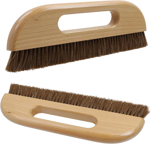 3-Row 2 (W02) KUMGROT Horse Hair Wallpaper Brush, Beech Wood Handle Smoothing Tool for Wall Cleaning/Tile Grout