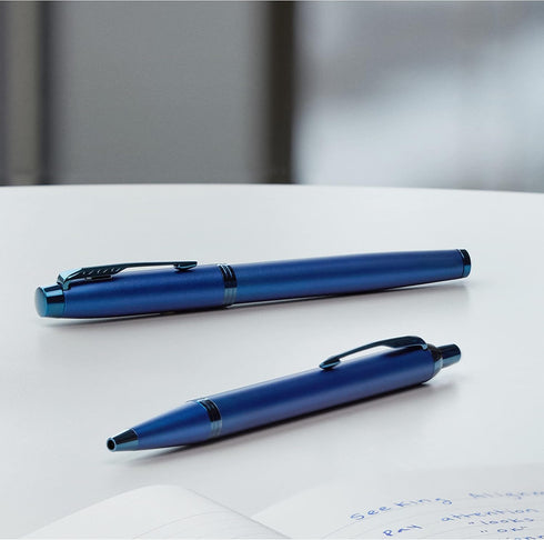 Parker IM Monochrome Ballpoint Pen, Blue Ink, Medium Point, Blue Finish and Trims, Gift Box