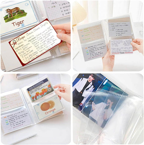 BetterJonny 3x5 Index Card Organizer: Clear Plastic Holder for Recipe Cards and Flash Cards