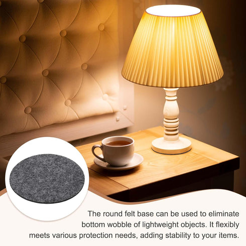 6Pcs 2 Inch 2mm uxcell Lamp Base Felt, Dia Thick Adhesive Round Soft Felt Furniture Pads, Non-Slip Anti-Scratch Backed