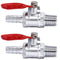 YOUHO 1/4 to 1/4 Hose Barb Straight Through Forged Brass Micro-Cut Ball Valve, 2PCS (Without Check)