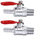 YOUHO 1/4 to 1/4 Hose Barb Straight Through Forged Brass Micro-Cut Ball Valve, 2PCS (Without Check)