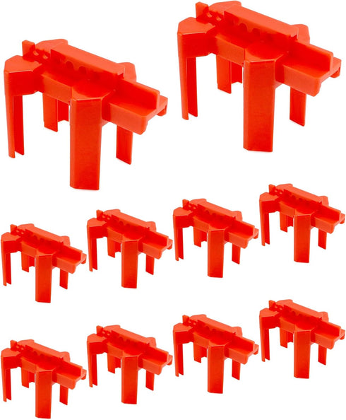 10 Pack 1/2"-2-1/2" QWORK Small Ball Valve Lockout, Adjustable Ball Valve Lockout Device, for Outside Pipe Diameter